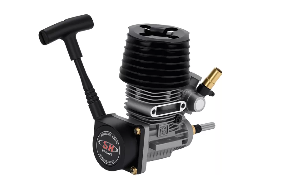 18(2.74cc) サイド排気エンジンSGシャフト付きプルスターター/グロープラグ/スライドCarb 1/10ニトロRCカー用 # P0014