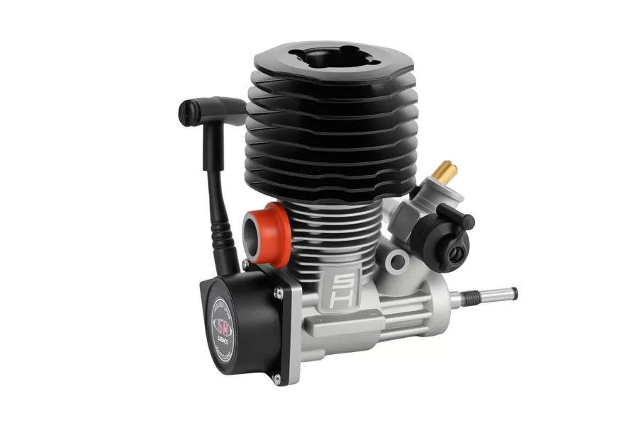 28(4.5cc) リア排気エンジンSGシャフト付きプルスターター/グロープラグ/スライドCarb 1/8ニトロRCカー用 # P0016