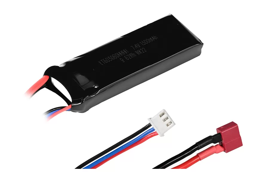 7.4V 1300mAH 2S LipoバッテリーVRX 1/16および1/18スケール用ブラシレスRCモデルカーVRX # H0060